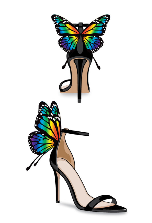 Rainbow Butterfly Heels 2 Views