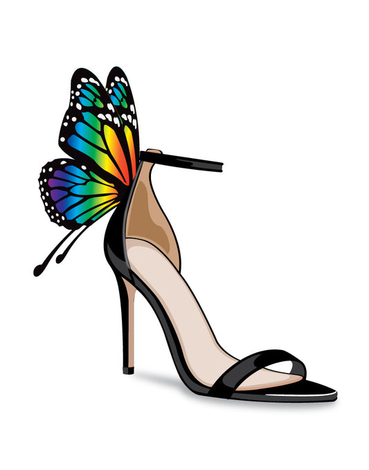 Rainbow Butterfly Heels