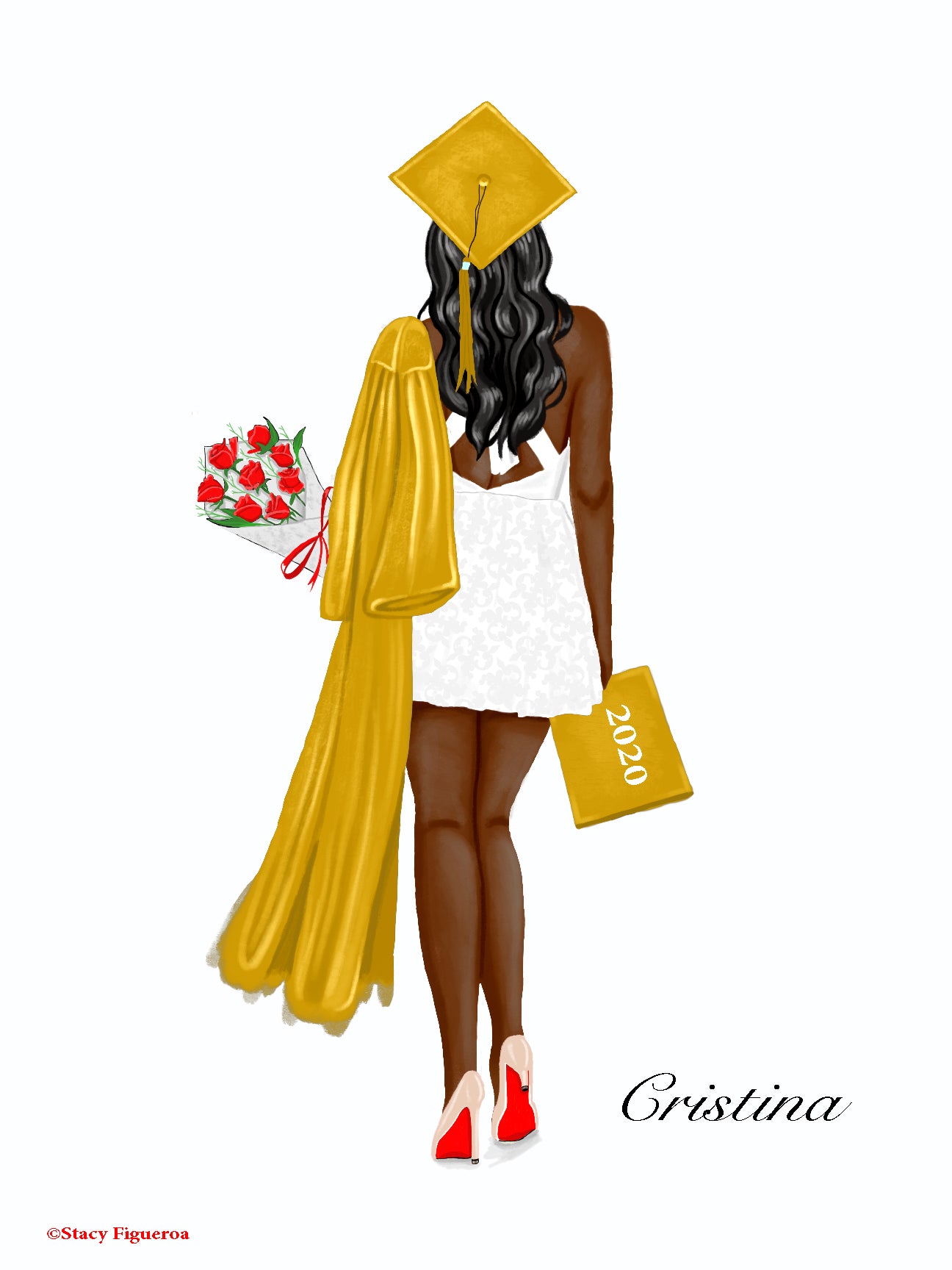 Student Graduate Class of 2020 Black Hair